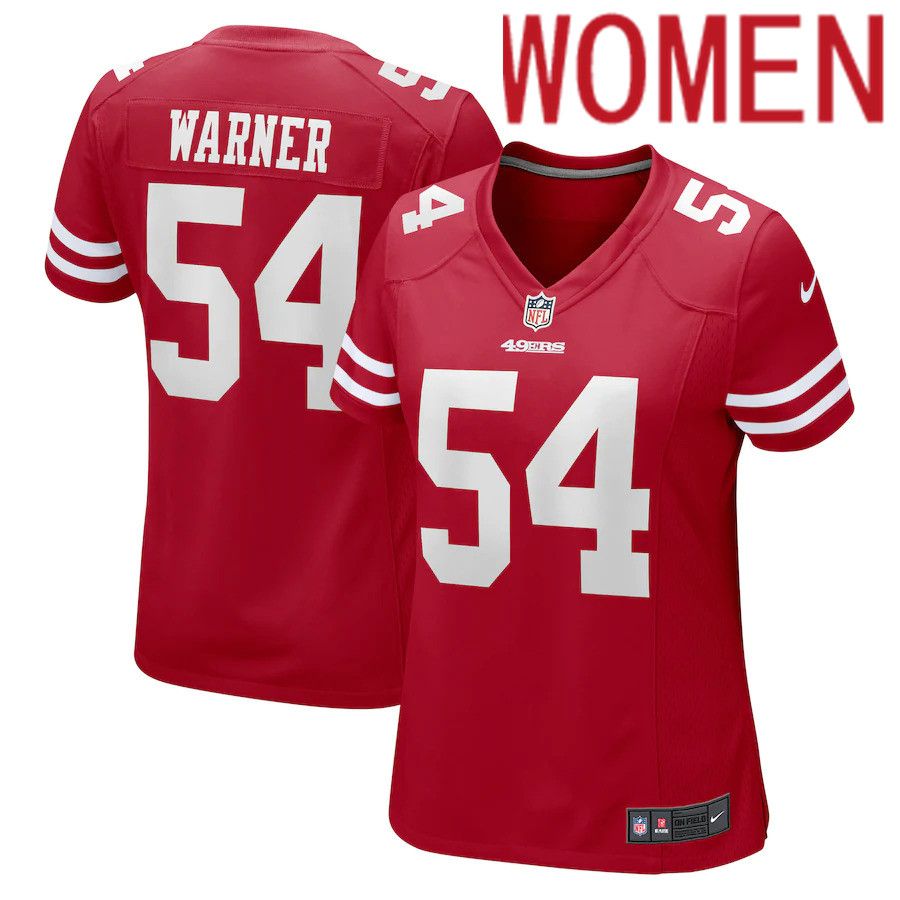 Women San Francisco 49ers 54 Fred Warner Nike Scarlet Game NFL Jersey